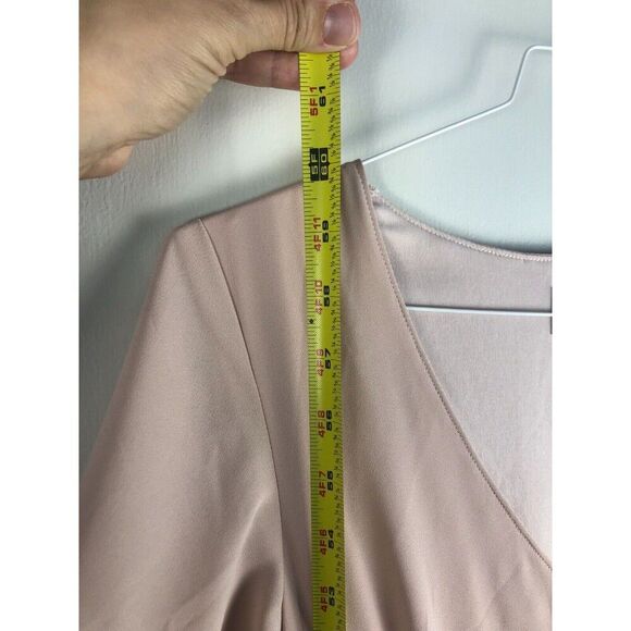 Show Me Your MuMu Michelle Flutter Sleeve Maxi Dress Chiffon Size S Pale Pink - Picture 8 of 11